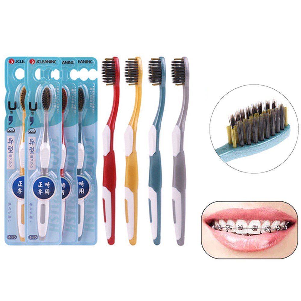 [Hàng mới về] Bàn chải đánh răng hình chữ U bằng nhựa PP mềm nhiều màu bắt mắt cho nữ