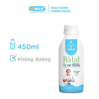 Sữa Tươi Thanh Trùng VPMilk Đà Lạt Fresh Milk - Không Đường 450ml