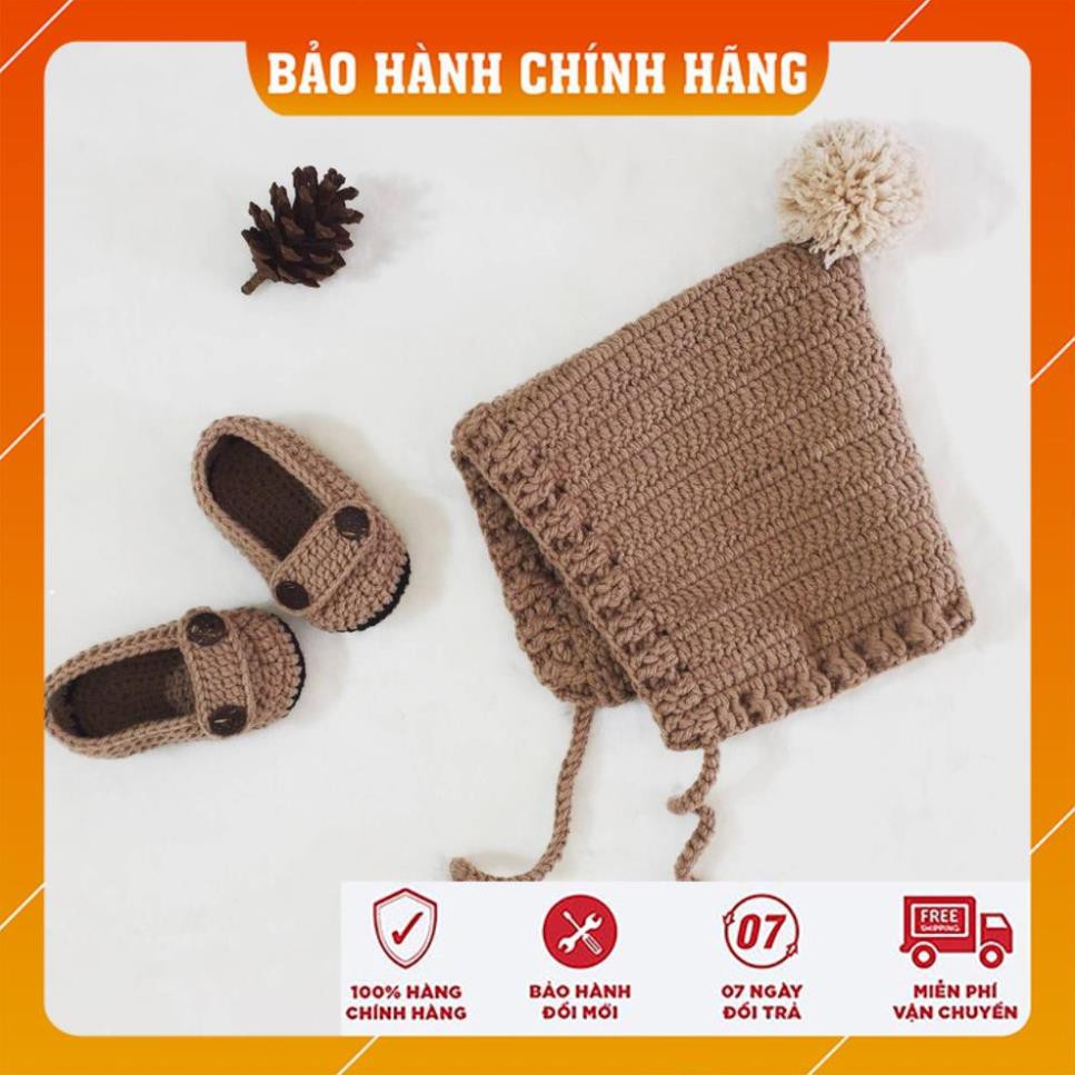 [Xả Hàng] Mũ móc thủ công - Quà Tặng Cho Bé - Winter hat - Made By Bunny - Giầy Trẻ em sơ sinh