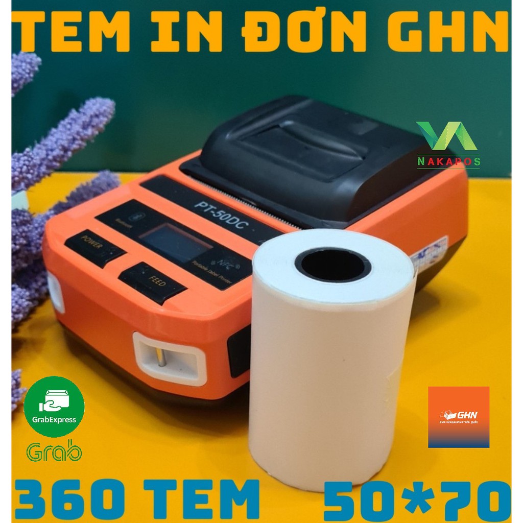 [COMBO 50 CUỘN] Tem in vận đơn Giao hàng nhanh GHN 52x70 - 100 Tem tự dán keo