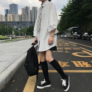[SẴN]ÁO SƠ MI TRẮNG OVERSIZE + CAVAT