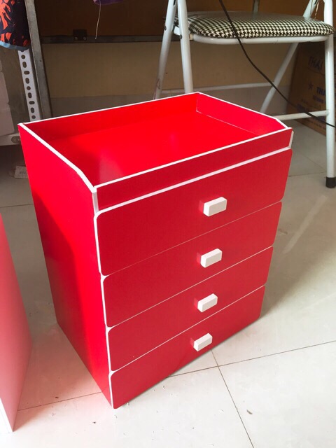 Tủ mini 5 tầng màu đỏ đựng đồ lót [Hàng có sẵn]