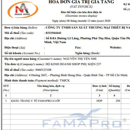 Khẩu trang y tế Famapro 4 lớp hàng công ty Nam Anh 1 hộp gồm 50 cái chia 5 bịch chuẩn hàng công ty | BigBuy360 - bigbuy360.vn