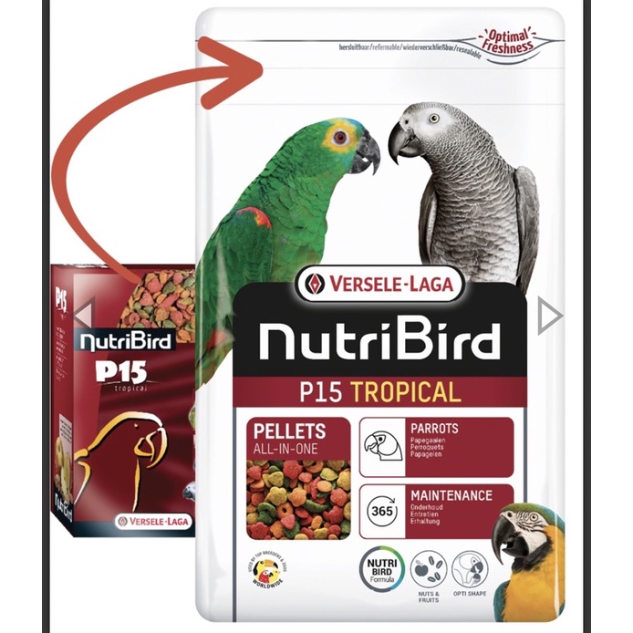 Hạt Nutribird P15 dành cho Vẹt nhiều màu gói chiết lẻ 1kg