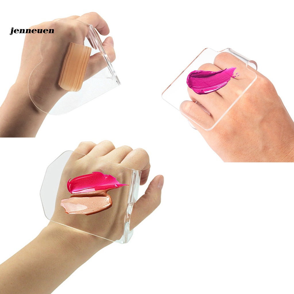 [Hàng mới về] Bảng trộn màu gel sơn móng tay bằng acrylic trong suốt mini nhỏ gọn cho trang điểm làm đẹp