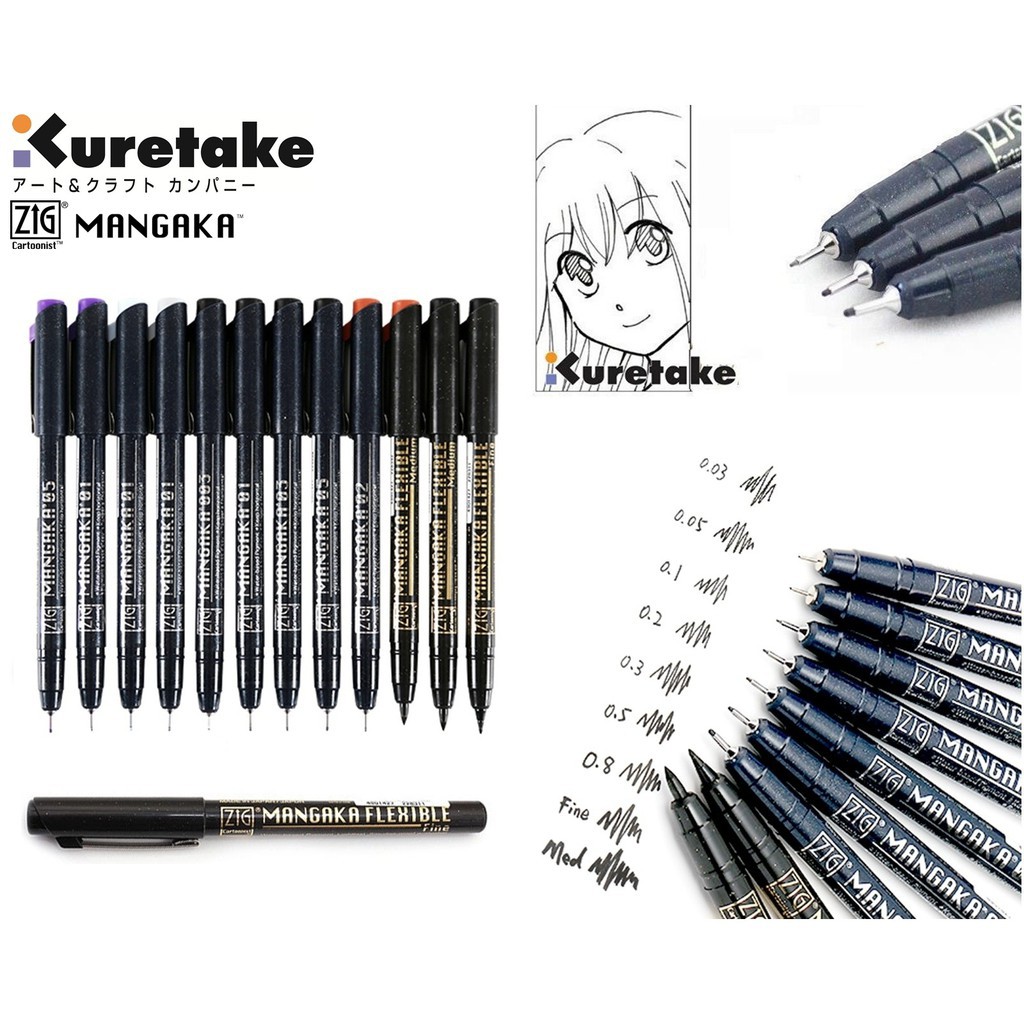 Bút đi nét MANGAKA Zig KURETAKE