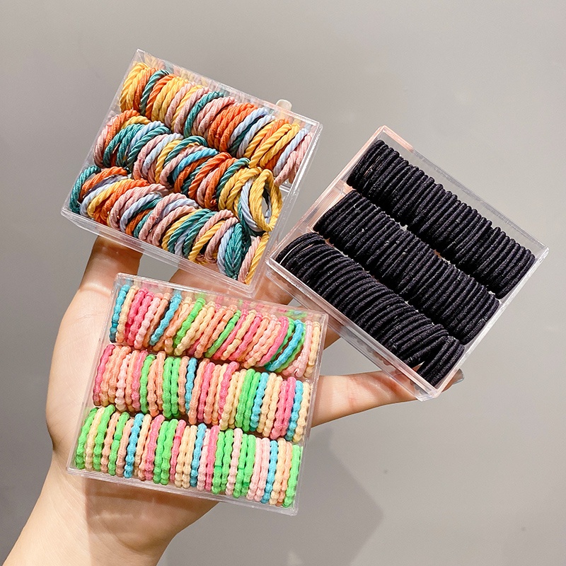 Dây Buộc Tóc Cao Su Co Giãn Màu Sắc Dễ Thương Dành Cho Bé Gái 60/90