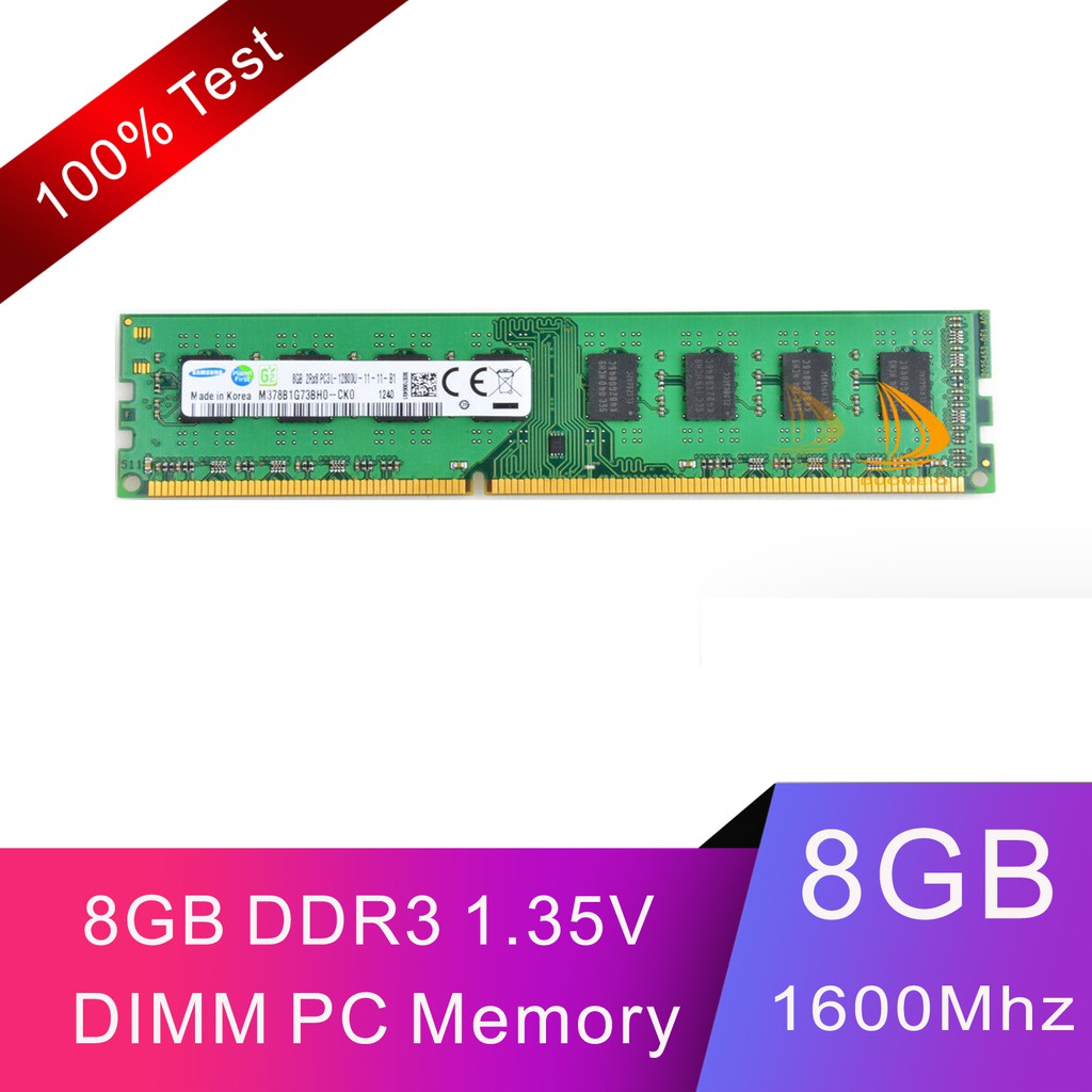 Samsung 8GB PC3L 12800U 2RX8 DDR3 1600 MHz Bộ nhớ máy tính để bàn RAM DIMM