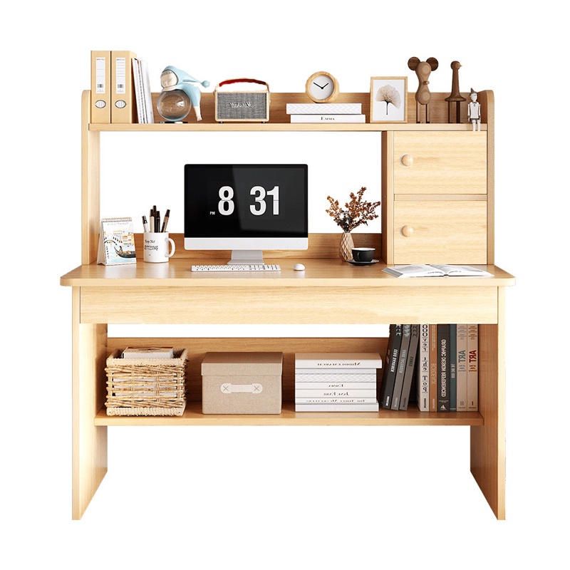 Bàn Làm Việc Gỗ Kèm Kệ Sách BLV-30