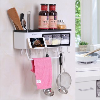 Kệ treo nhà bếp kèm 3 hũ gia vị thông minh Ecoco