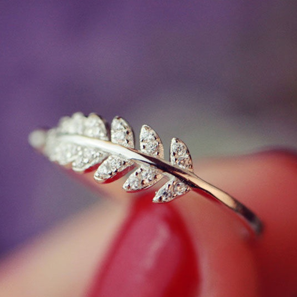 Nhẫn Hở Hình Chiếc Lá Xinh Xắn Có Thể Điều Chỉnh Kích Cỡ