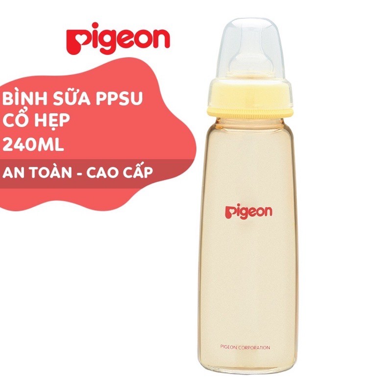 Bình sữa PPSU cổ hẹp Pigeon 160ml /240ml