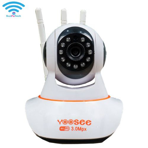 Camera Yoosee 3 Anten Robo 355 độ IP Wifi 720P - Ko lan, viền cam, giá cực rẻ (Sale)