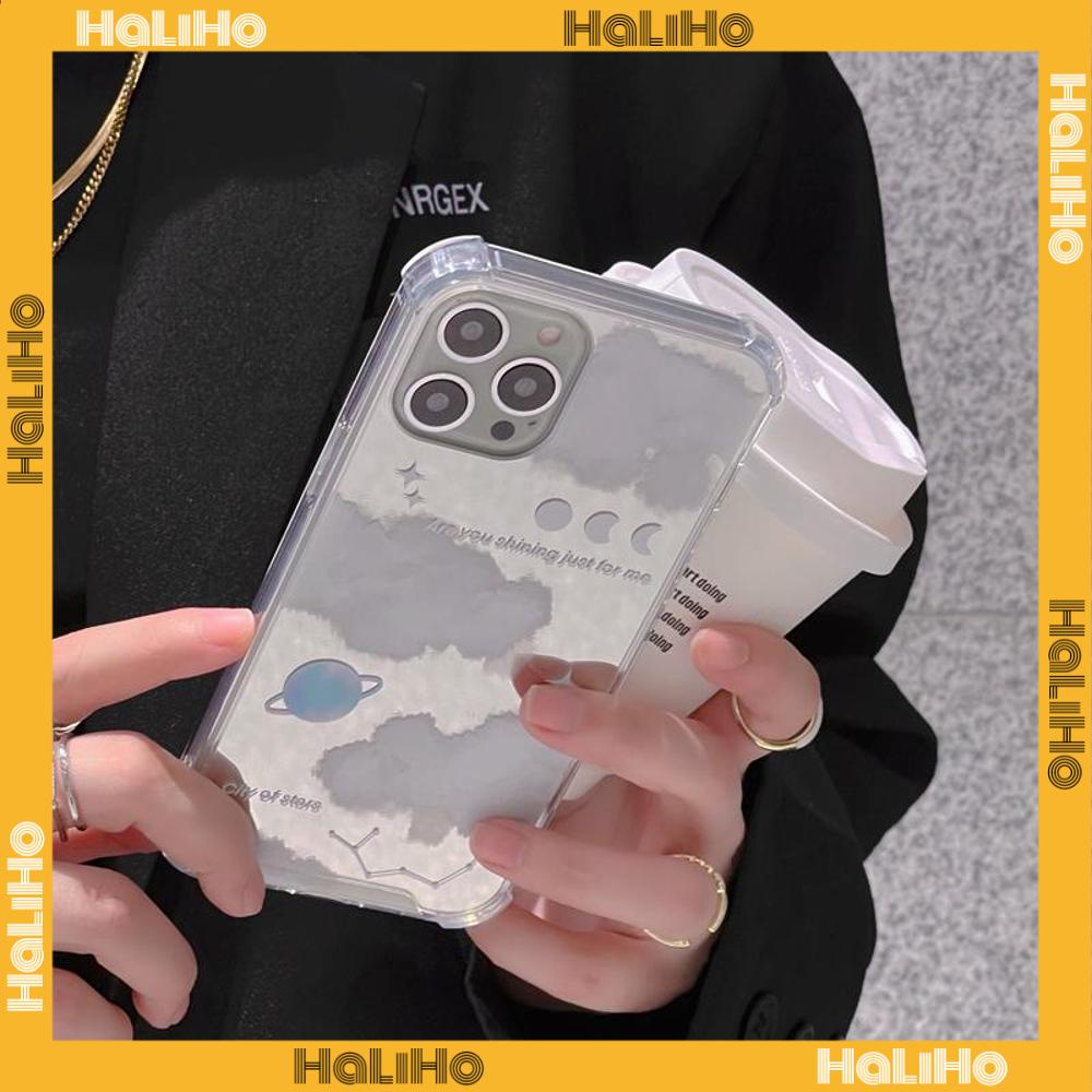 iPhone Case Acrylic HD Mirror Airbag Shockproof Protection Camera Cloud Moon Planet Starry Sky Compatible For iPhone 11 iPhone 13 Pro Max iPhone 12 Pro Max iPhone 7 Plus iPhone xr