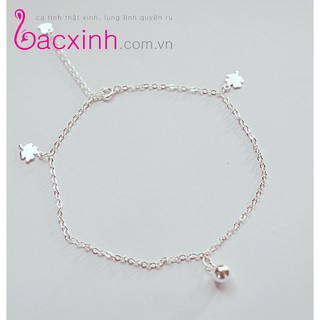 Lắc chân bạc Ý 925 Bạc inh Huệ Ngân - Cỏ bốn lá may mắn RYBJ50040