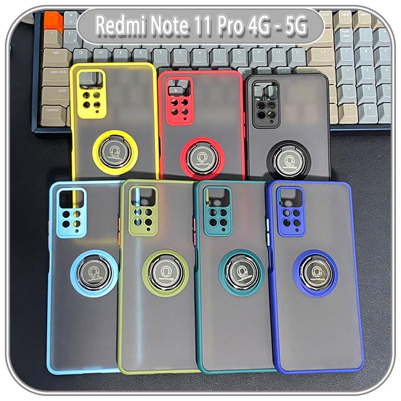 Ốp lưng cho Xiaomi Redmi Note 11 Pro 4G 5G - Note 12 pro 4G nhám iRing che camera viền màu