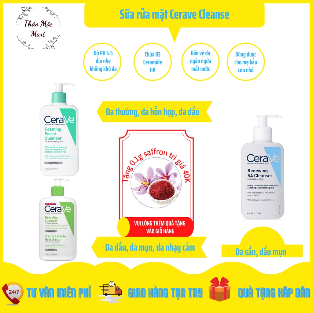 Sữa rửa mặt Cerave Cleanser pH 5.5