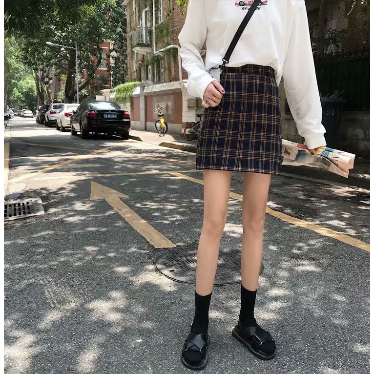 Chân váy chữ A kẻ eo cao Hàn Quốc thời trang trẻ trung CV03 | BigBuy360 - bigbuy360.vn