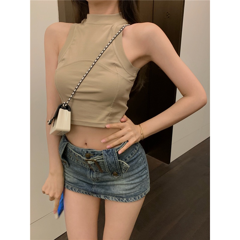 COZOK Áo croptop sát nách ôm dáng quyến rũ cho nữ