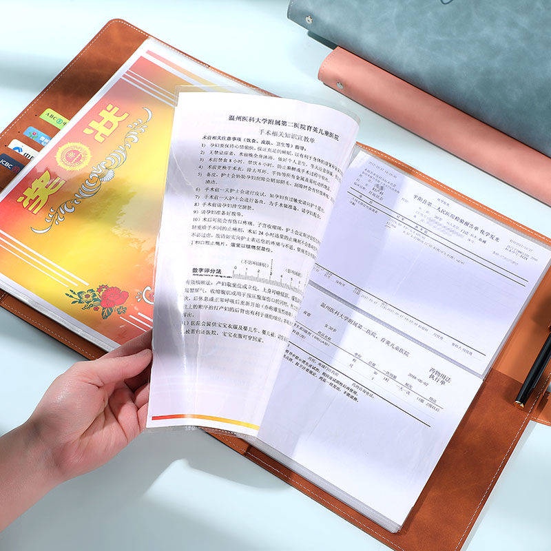 Tập Tin Sôi。Tập Sách Lưu Trữ。 Sổ Lưu Trữ A4 B -ultrasound B -ultrasound Báo Cáo Đa Năng Màu Trong Suốt Cho Mẹ Bầu