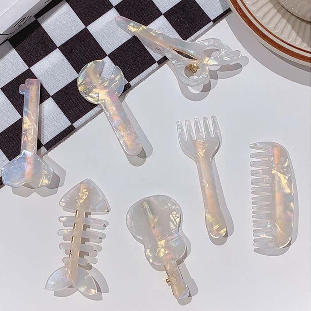 Kẹp Tóc Nhỏ Hình Học Bằng Nhựa Resin Cá Tính Dễ Phối Đồ Cho Nữ