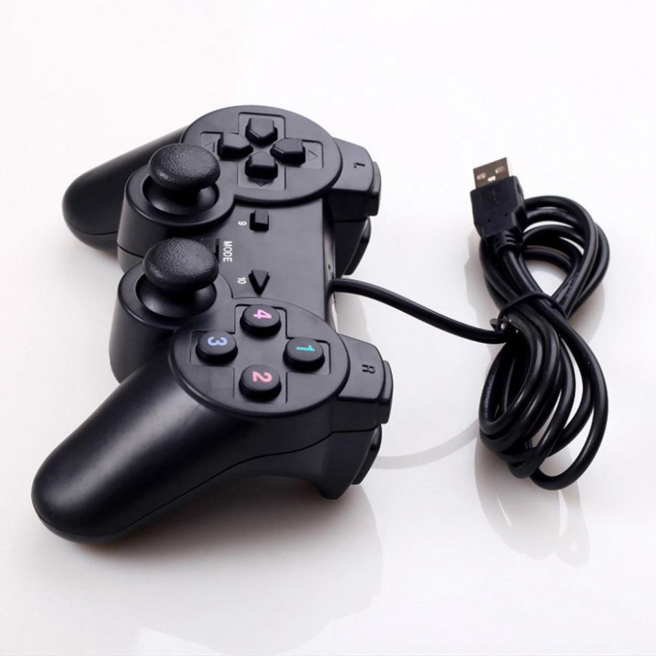 (Hàng xịn) Tay cầm chơi game PS2, PS3, PS4 có dây chế độ rung, dây kết nối USB cho PC / Laptop