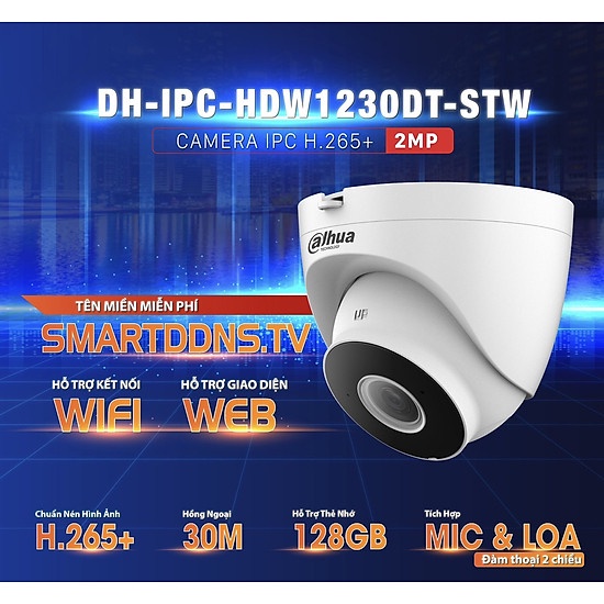 Camera IP hồng ngoại không dây 2.0 Megapixel DAHUA DH-IPC-HDW1230DT-STW