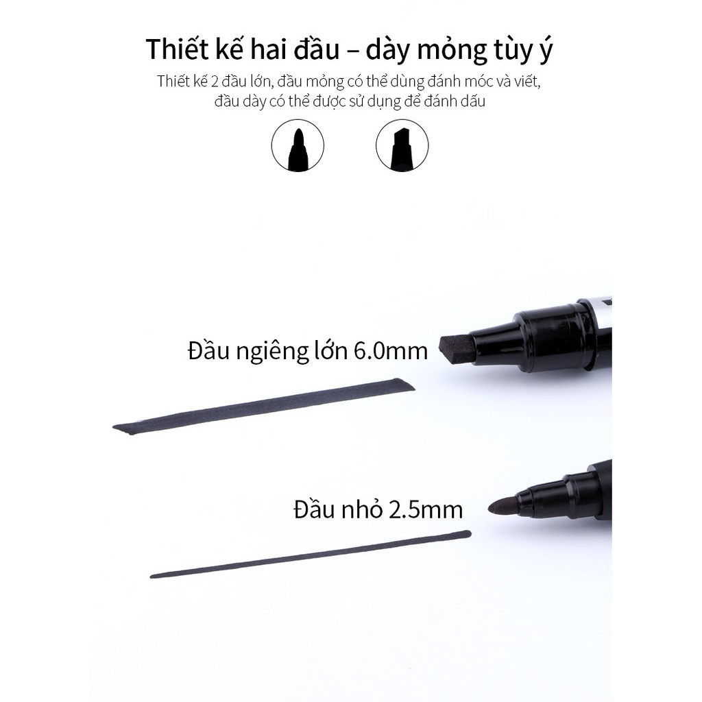 BAOKE Bút Marker Đánh Dấu 2 Đầu Lớn -MP210