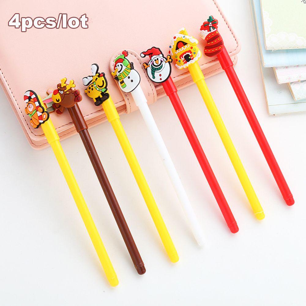 PISTA Bộ 4 Bút Mực Gel Nhiều Màu Sắc Phong Cách Giáng Sinh