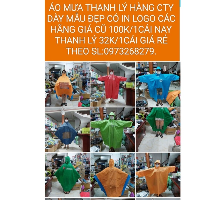 Áo Mưa , hàng CTY dày dặn mẫu đẹp có in logo giá 32000₫/1cái