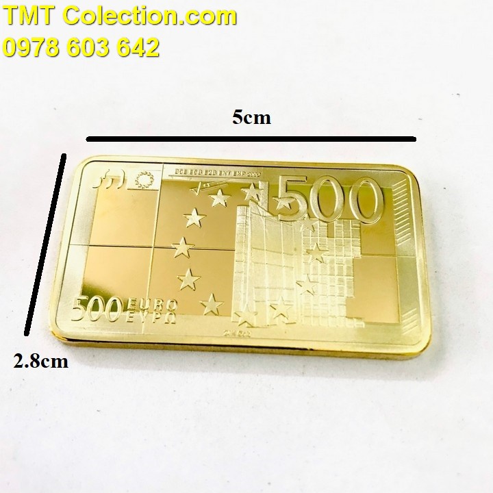 Medal Hình 500 Euro, Trưng bày trên bàn sách, bàn làm việc, cửa sổ-TMT Collection - SP005273