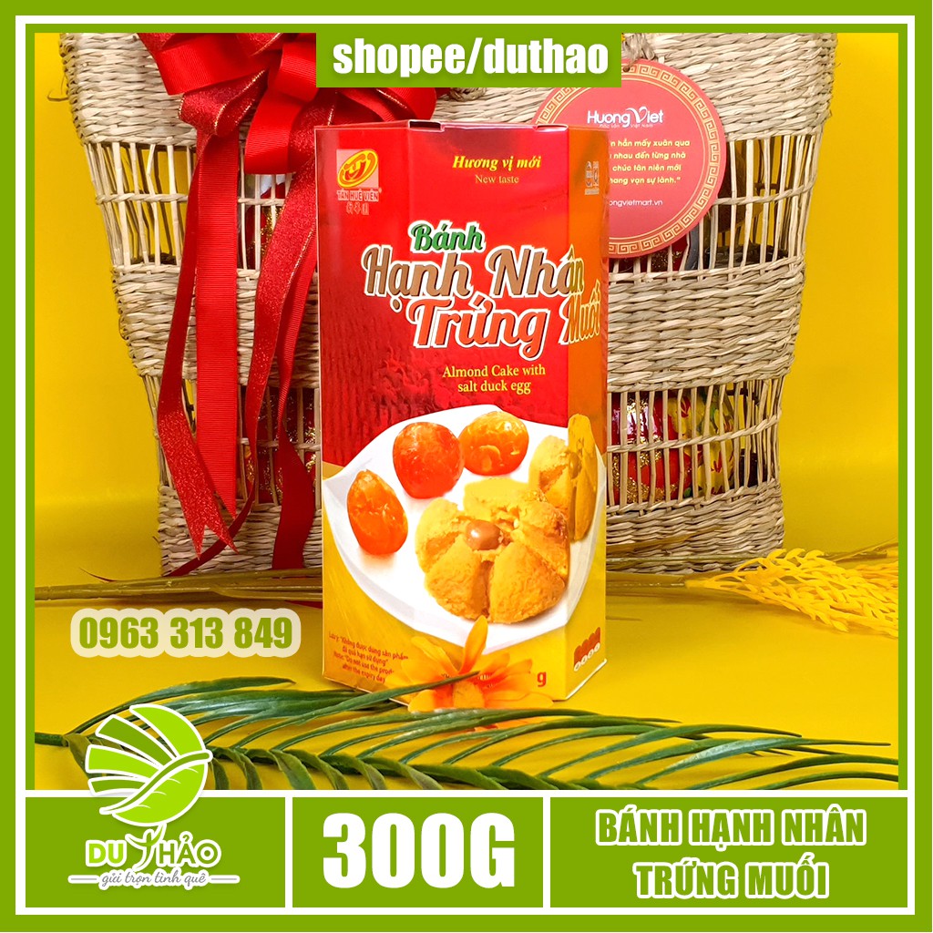 Bánh hạnh nhân trứng muối Tân Huê Viên 300g đặc sản Sóc Trăng, bột bánh min tan nhanh trong miệng rất ngon
