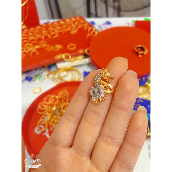 Trang sức Kiều Uyên NHẪN RỒNG HAI MÀU TITAN