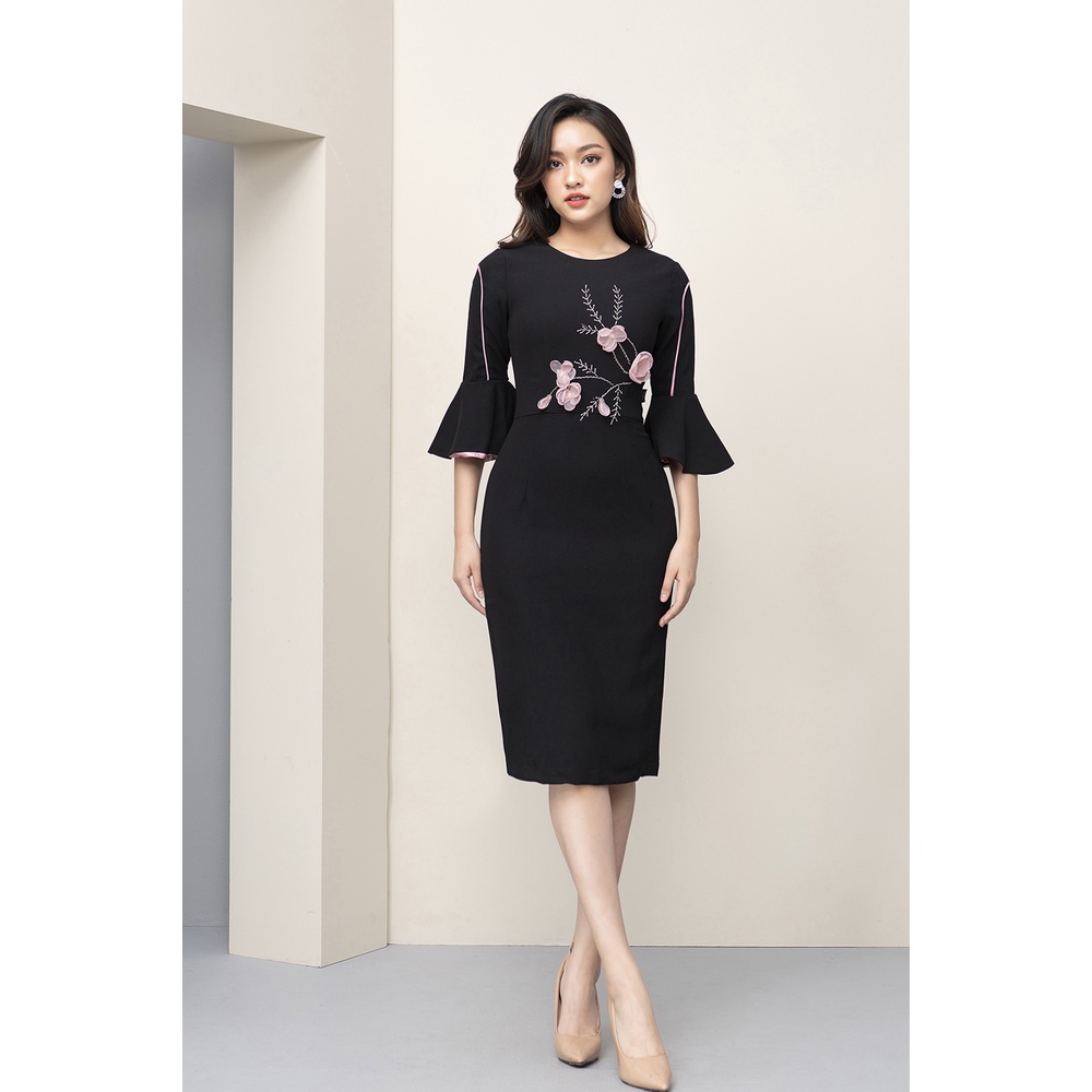 Váy hoa thêu tay lỡ LUPERI LFV380