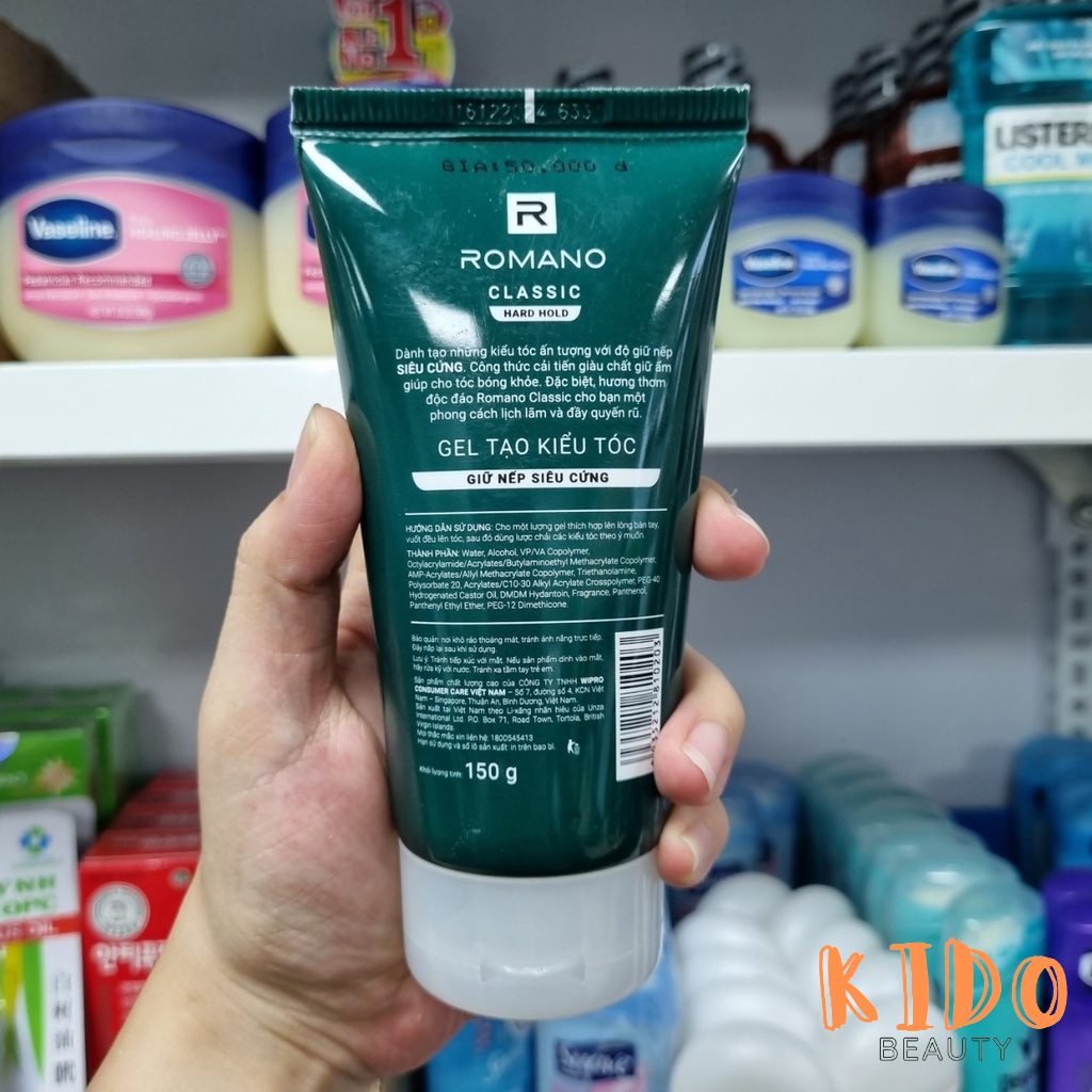 Keo vuốt tóc cứng ROMANO Classic Deluxe Styling Glue Gel 150g - Gel tạo kiểu tóc nam