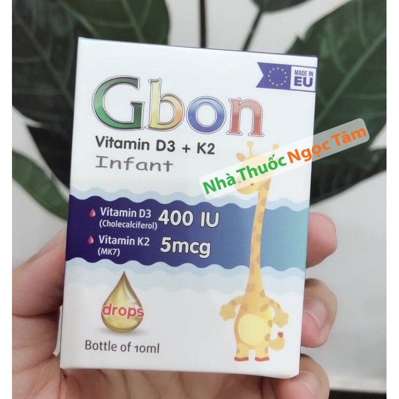 ✔️(Tặng Quà) Gbon Vitamin D3 K2 nhập khẩu chính hãng Châu Âu tăng hấp thu Canxi giúp trẻ cao lớn