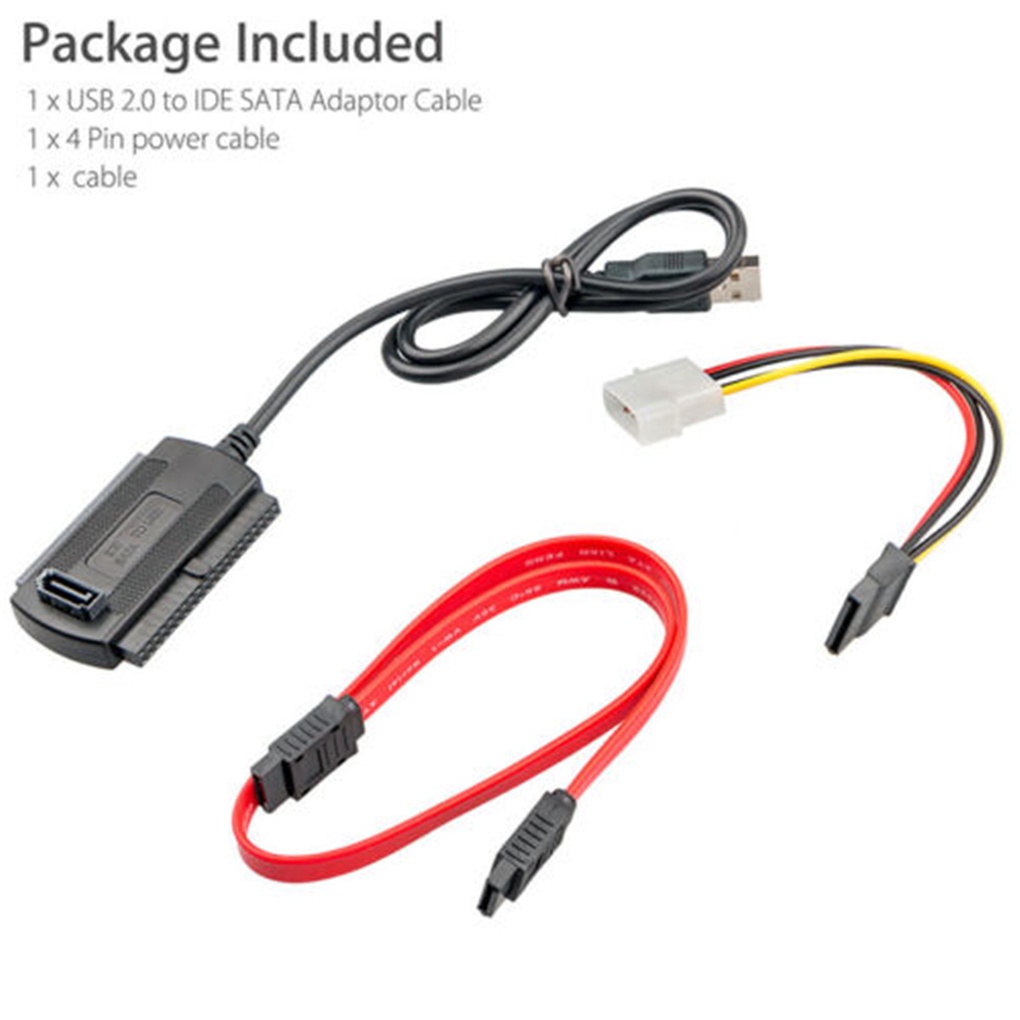 Runbu-USB to SATA Adapter Cable High Speed Hard Disk Drive Converter Cord USB 2 0 to IDE HDD Data Cable