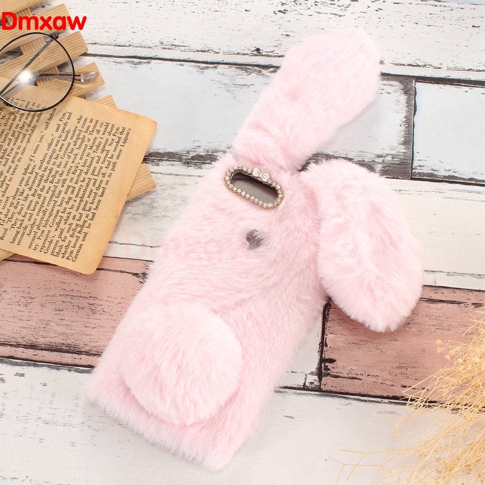 Hairy Case OPPO R15 R15X K1 R11S R11 F3 R9 R9S F1 Plus A57 A39 A37 Neo 9 Cute Rabbit Animal Soft Plush Warm Cover