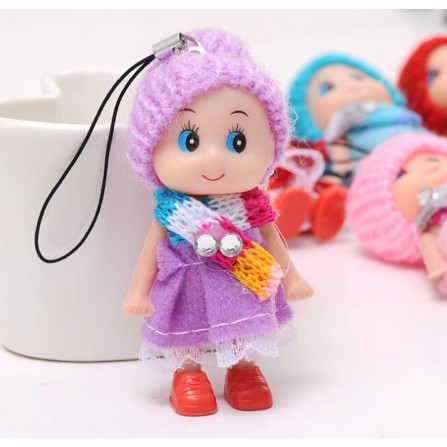 Móc khóa búp bê mini xinh xắn cho bé, thời trang siêu cute