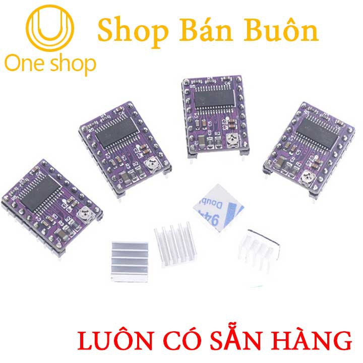 Sản phẩm Combo Arduino Uno R3 Dán + Shield Uno R3 + 4 Module DRV8825 (Bảo Hành 06 Tháng)