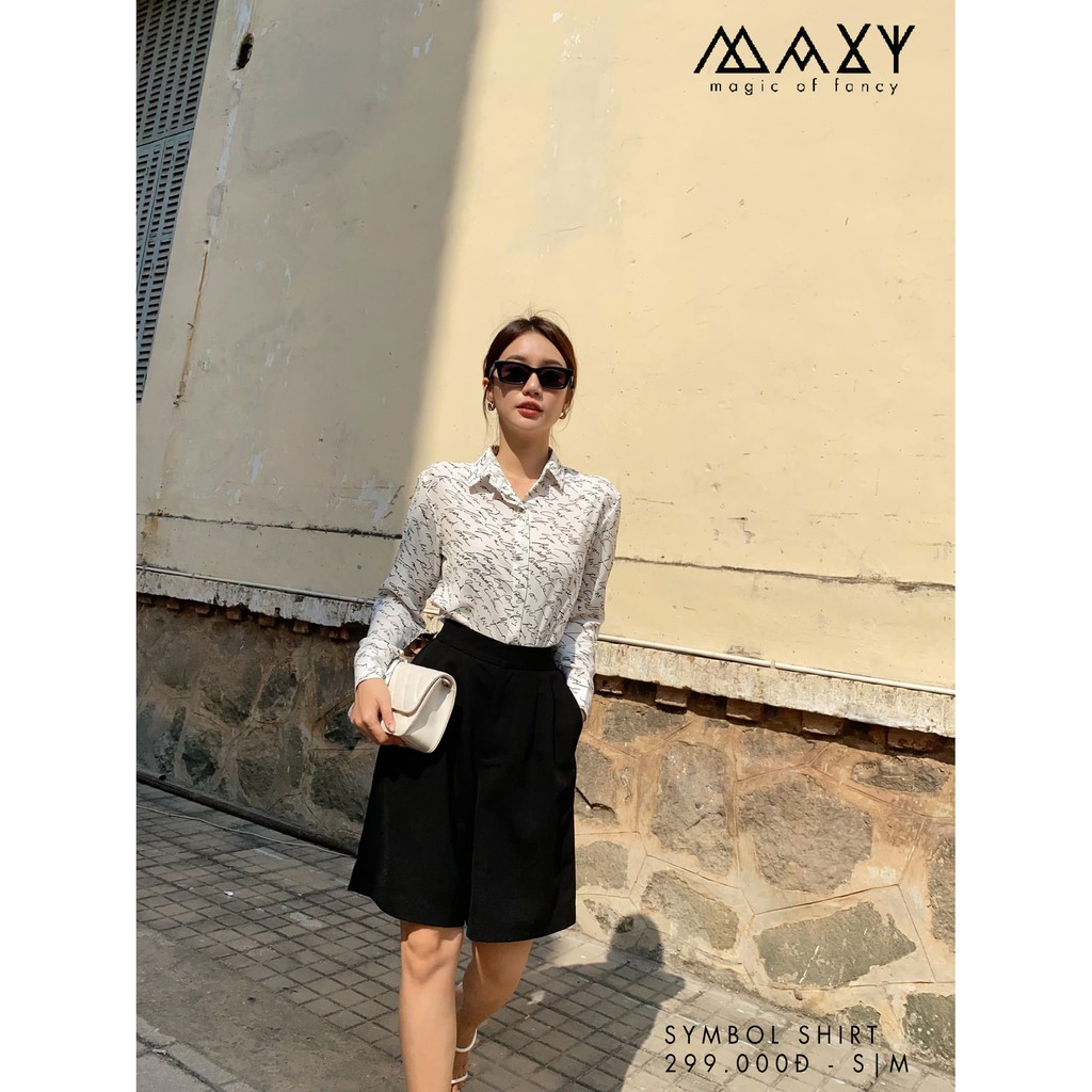 Áo sơ mi họa tiết chữ symbol shirt Maxy Workshop