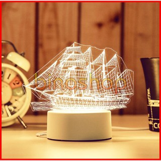 Đèn ngủ thuyền buồm - Đèn trang trí 3D