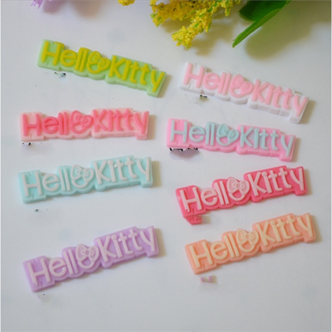Sticker jibbitz gắn dép sục Crocs chữ Hello Kitty các màu