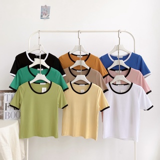 Áo phông trơn thun tăm viên cổ và cửa tay LYRA kiểu dáng basic dễ phối - VSYAP0259