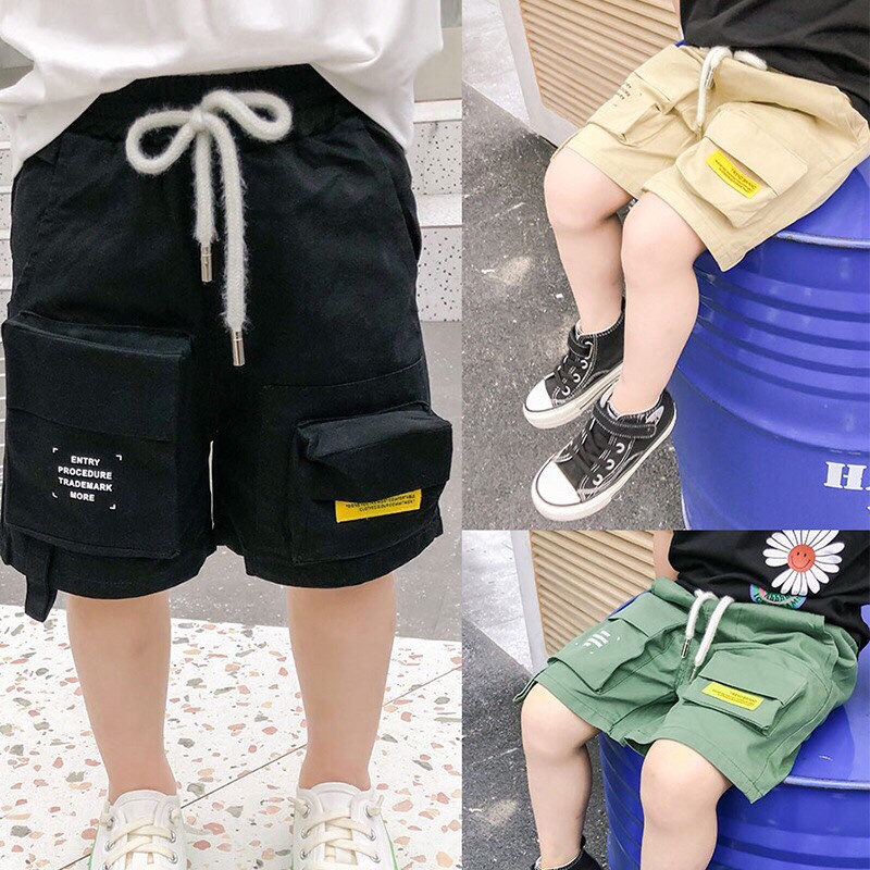 (bán sỉ) quần short đùi lửng kaki túi hộp hàng quảng châu cho bé (8-22kg)