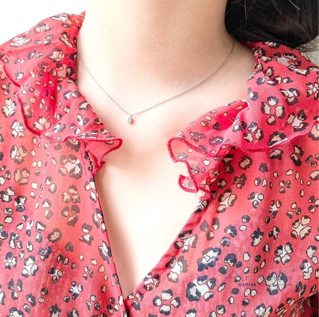 Dây chuyền mặt đá , sợi mảnh, nữ, thanh lịch, nữ tính, Hàn Quốc