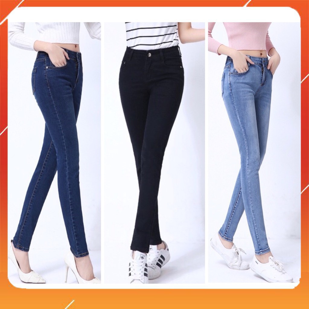 Quần jean nữtrơn co giãn size từ 25-35