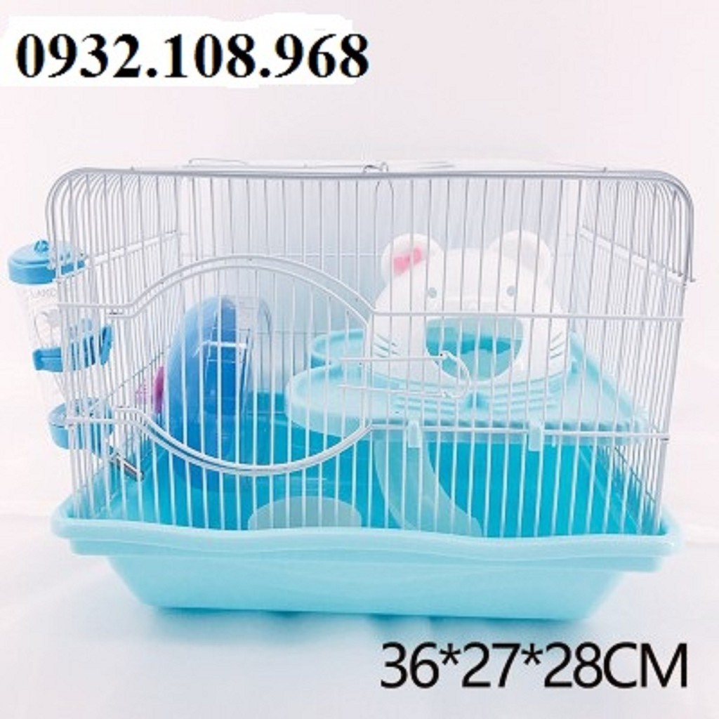 Lồng hamster mặt mèo size đại full phụ kiện kích thước 46x30x33 cm