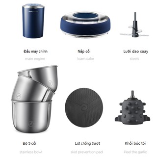 Máy xay thịt và bóc tỏi tích hợp 3 cối inox 304 morphy richards mã mr9401 công suất 350w - hàng chính hãng