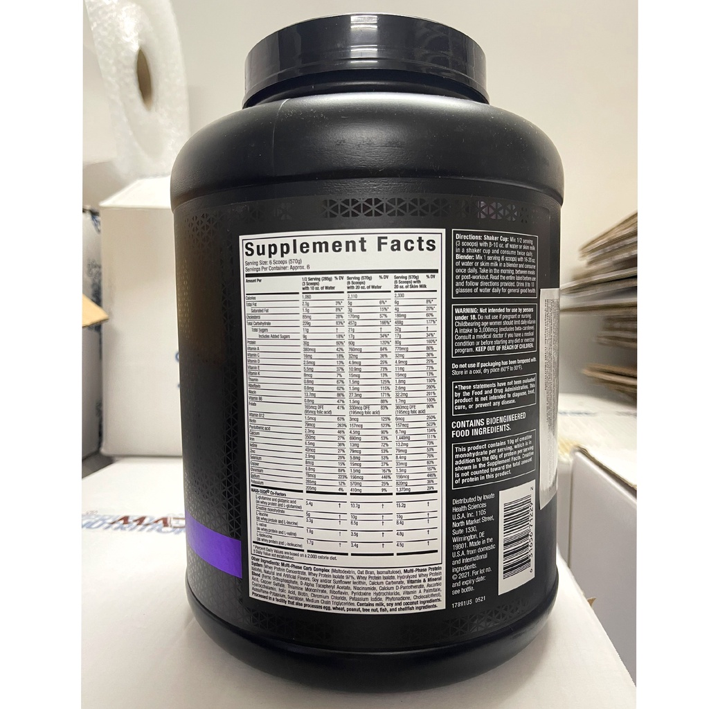 Sữa tăng cân tăng cơ MASS TECH EXTREME 2000 của MuscleTech hương Chocolate - Phân phối chính thức